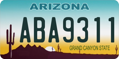 AZ license plate ABA9311