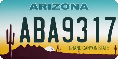 AZ license plate ABA9317
