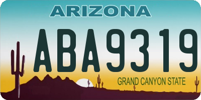AZ license plate ABA9319