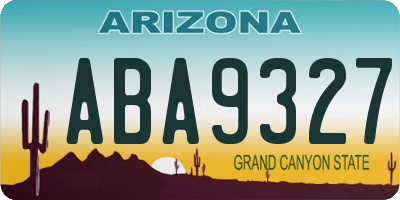 AZ license plate ABA9327