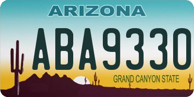 AZ license plate ABA9330