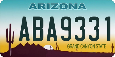 AZ license plate ABA9331