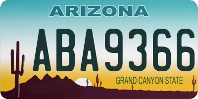 AZ license plate ABA9366