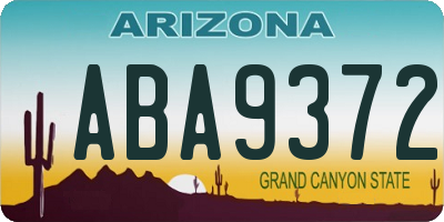 AZ license plate ABA9372