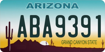 AZ license plate ABA9391