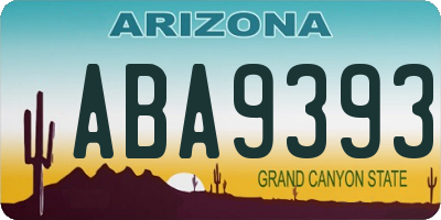 AZ license plate ABA9393