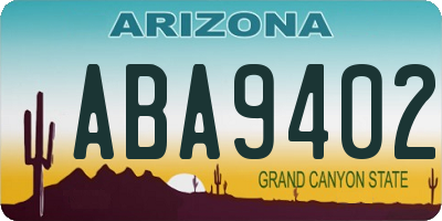 AZ license plate ABA9402