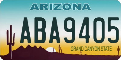 AZ license plate ABA9405