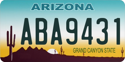 AZ license plate ABA9431