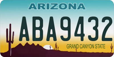 AZ license plate ABA9432