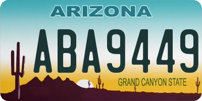 AZ license plate ABA9449