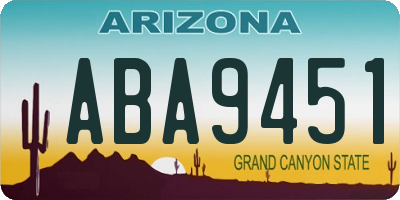 AZ license plate ABA9451