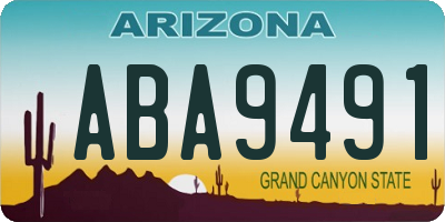 AZ license plate ABA9491