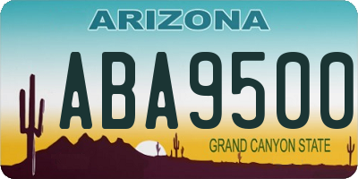 AZ license plate ABA9500