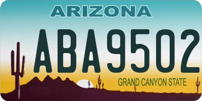 AZ license plate ABA9502