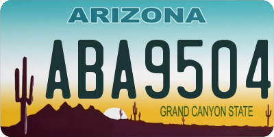AZ license plate ABA9504