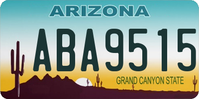 AZ license plate ABA9515