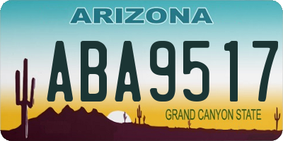 AZ license plate ABA9517