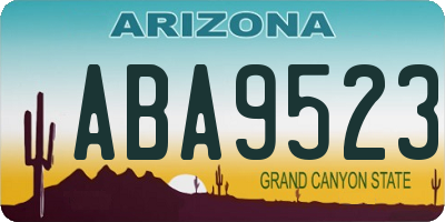 AZ license plate ABA9523