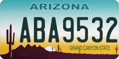 AZ license plate ABA9532