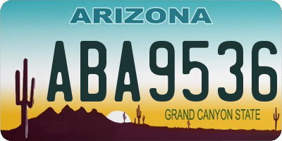 AZ license plate ABA9536