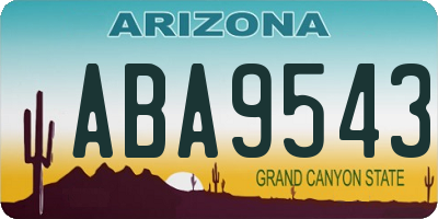 AZ license plate ABA9543