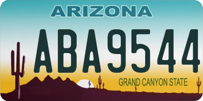 AZ license plate ABA9544