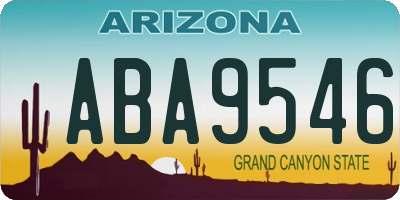AZ license plate ABA9546
