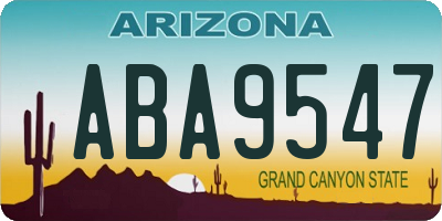 AZ license plate ABA9547