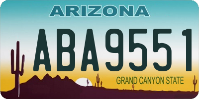 AZ license plate ABA9551