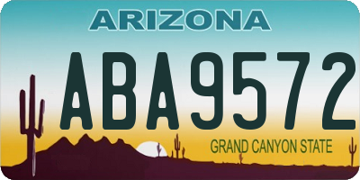AZ license plate ABA9572