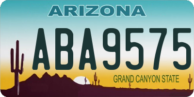 AZ license plate ABA9575