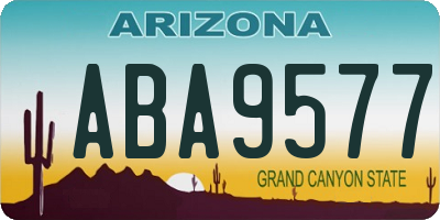 AZ license plate ABA9577