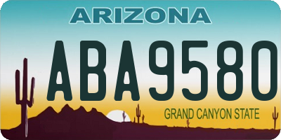 AZ license plate ABA9580