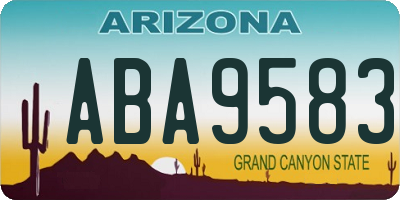 AZ license plate ABA9583