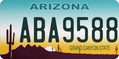 AZ license plate ABA9588