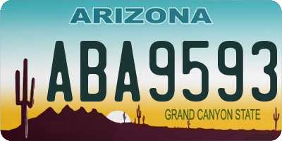 AZ license plate ABA9593