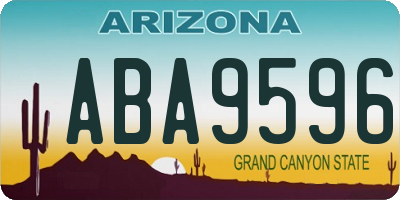 AZ license plate ABA9596