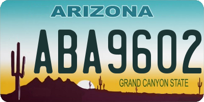 AZ license plate ABA9602