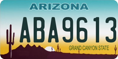 AZ license plate ABA9613