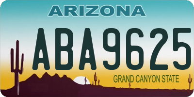 AZ license plate ABA9625