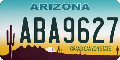 AZ license plate ABA9627