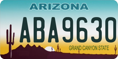 AZ license plate ABA9630