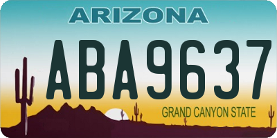 AZ license plate ABA9637