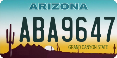 AZ license plate ABA9647