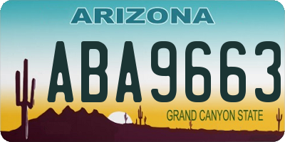 AZ license plate ABA9663