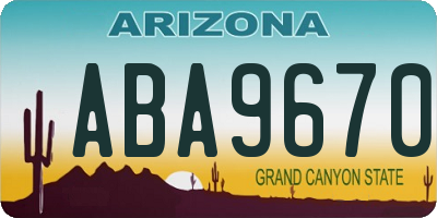 AZ license plate ABA9670