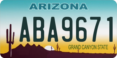 AZ license plate ABA9671