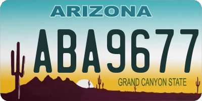 AZ license plate ABA9677
