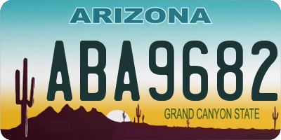 AZ license plate ABA9682